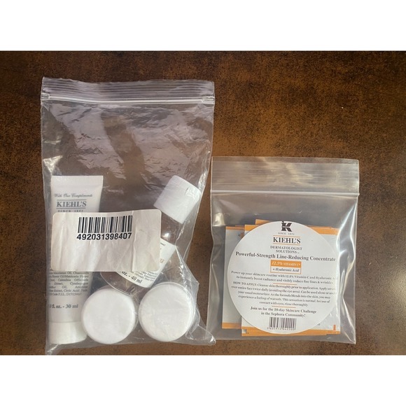 KIEHL'S Travel/Sample Lot Line-Reducing Concentrate+Toner+Face Wash+FaceCream+Ma - Picture 7 of 7